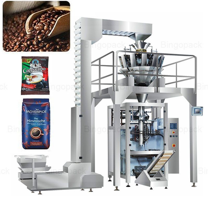Multi Heads Weigher Coffee Bean Vertical Pouch Filling Sealing Machine