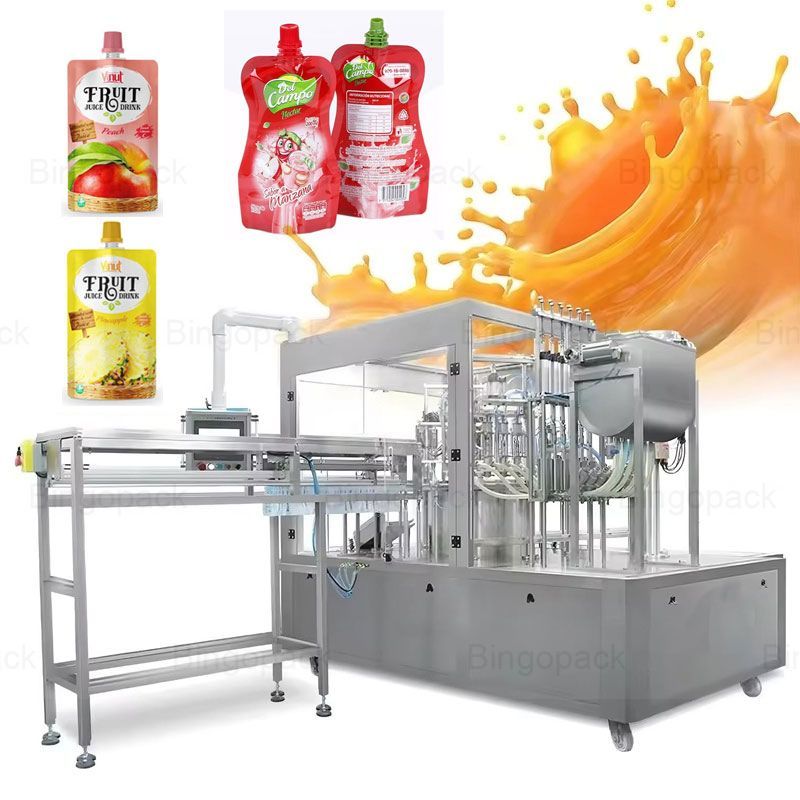 Automatic 2/4/6 Nozzle Liquid Spout Pouch Premade Pouch Filling Capping Sealing Machine